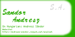 sandor andresz business card