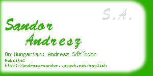 sandor andresz business card